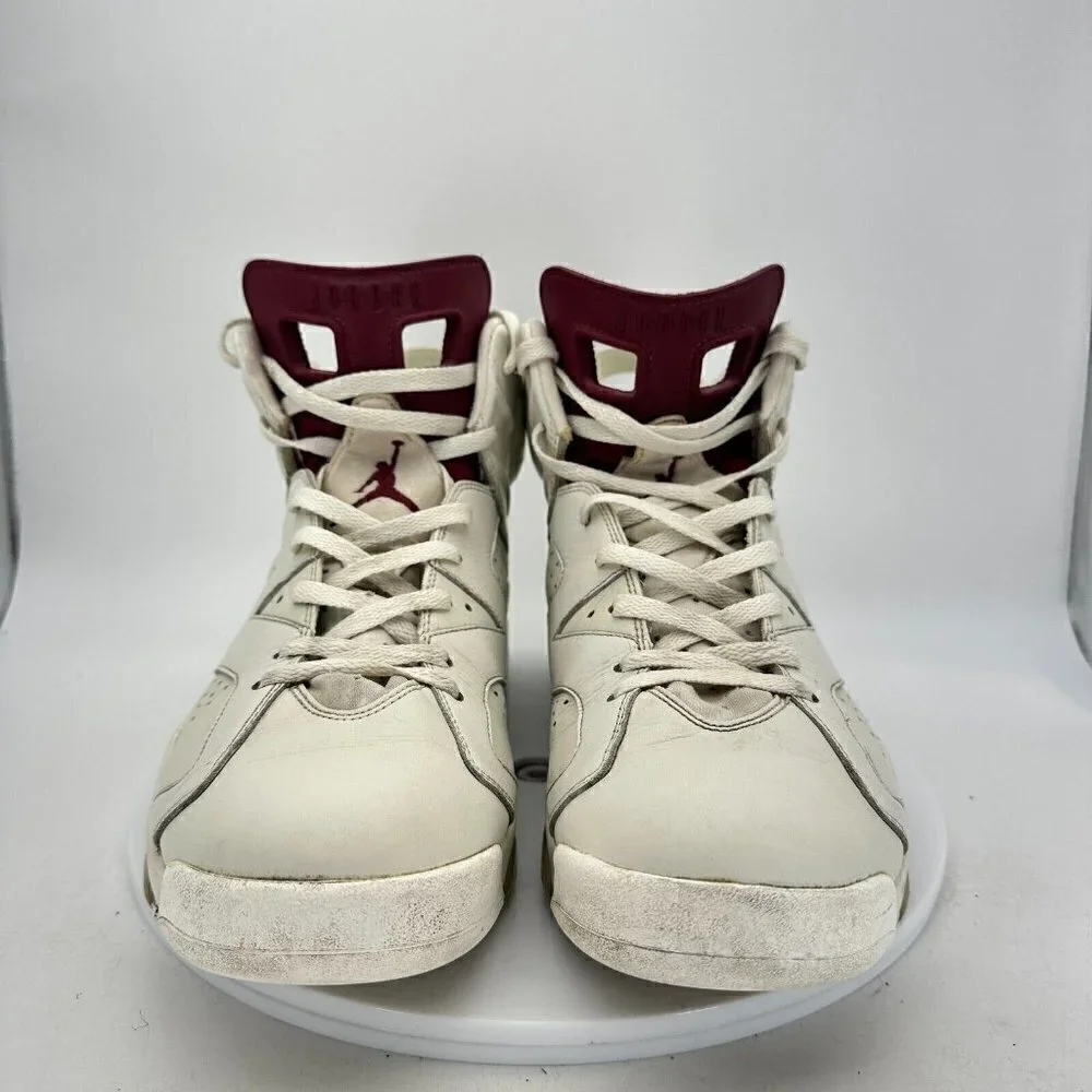 Nike Air Jordan 6 Retro Men Size 13 384664–116 Red Maroon White Basketball Shoes